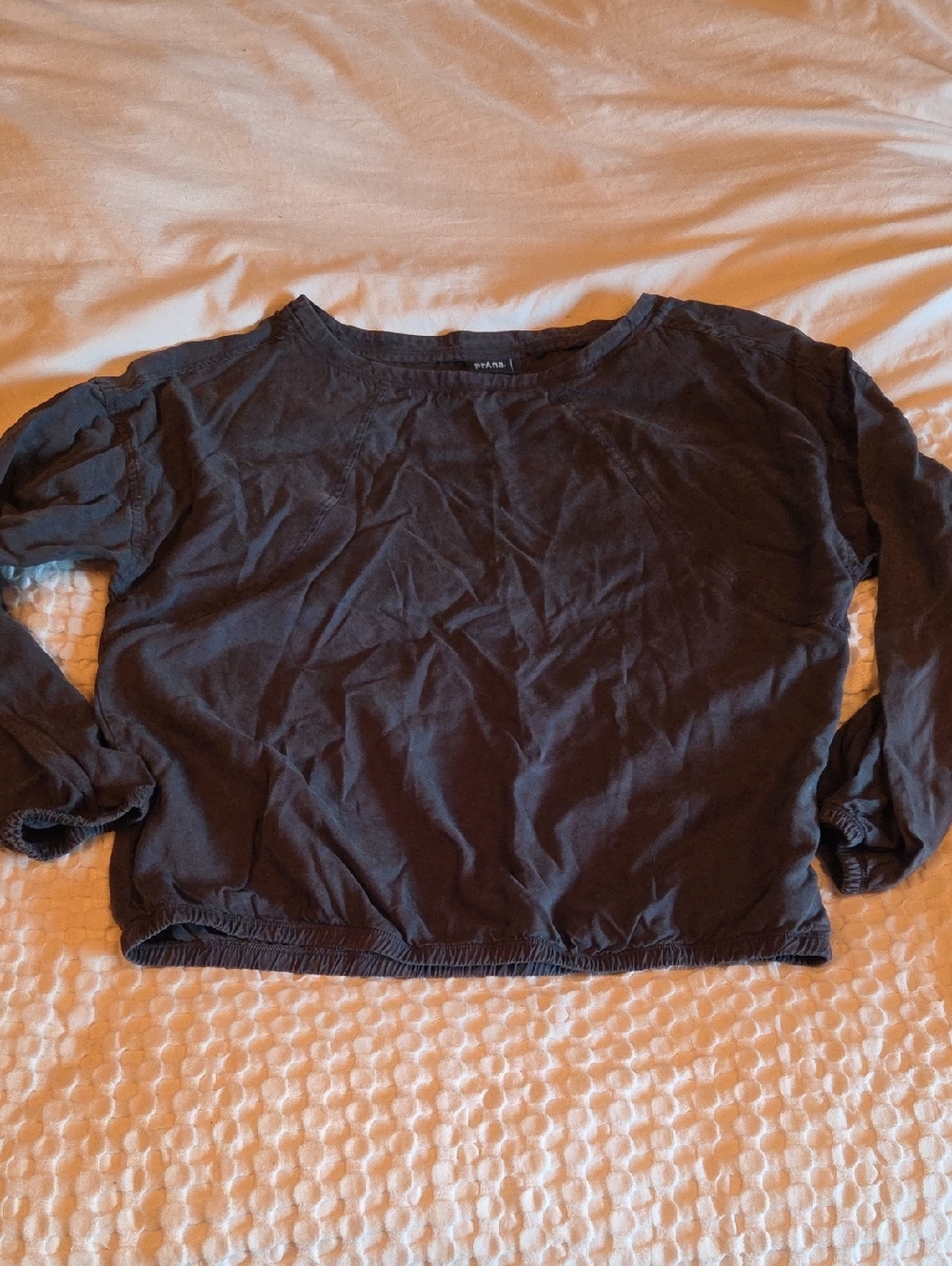 Prana Grey Long Sleeve Cropped Tee